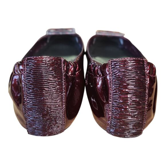 BCBGirls Patent Leather Dark Red Ballet Slip-on Flat Shoe Women Sz 8.5 Like NEW - Picture 7 of 8